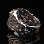 انگشتر مردانه نقره توپاز سوییس امرالد کات کد 11483 - Image 3