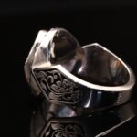 انگشتر مردانه نقره اپال سفید تراش کد 11989 - Image 3