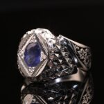 انگشتر مردانه نقره یاقوت کبود کد 11992 - Image 2