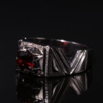 انگشتر نقره گارنت کد 12467 - Image 2