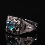 انگشتر نقره توپاز سبز کد 12381 - Image 2