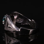 انگشتر نقره توپاز سبز کد 12381 - Image 3