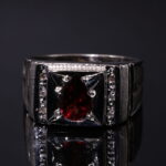 انگشتر نقره گارنت A+ کد 12520