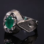 انگشتر نقره زمرد زامبیا A+ کد 12556 - Image 2