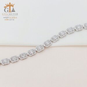 دستبند نقره میکرو طرح امرالدکات کد 22118