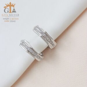 گوشواره نقره میخی میکرو کد 25042