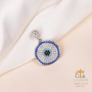 مدال نقره میکرو رنگی چشم نظر کد 21367
