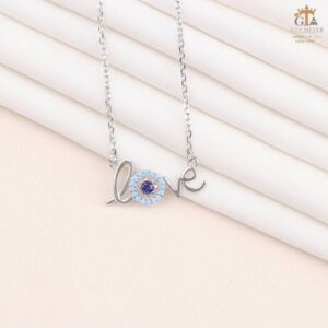 مدال نقره زنانه Love چشم نظر میکرو کد 21949