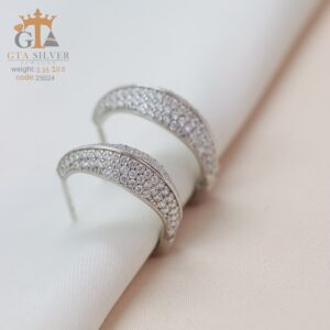 گوشواره نقره میخی میکرو کد 25024