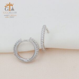 گوشواره نقره میخی میکرو کد 25057