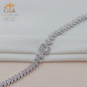 دستبند نقره میکرو طرح امرالدکات کد 22106