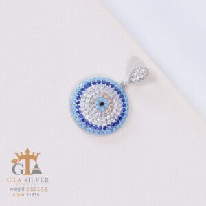 مدال نقره میکرو چشم نظر کد 21835