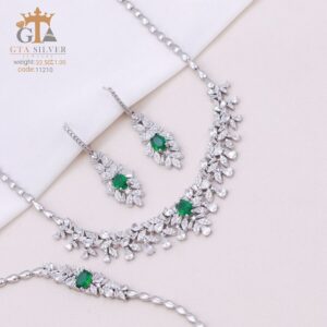 سرویس نقره نگین سبز مارسا کد 11210