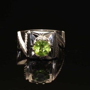 انگشتر مردانه نقره زبرجد کد 5862