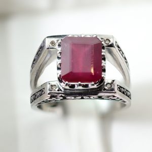 انگشتر مردانه یاقوت سرخ A+ کد 12743