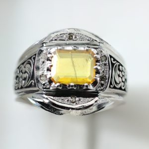 انگشتر مردانه یاقوت زرد A+ کد 12768