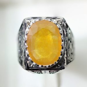 انگشتر مردانه یاقوت زرد A+ کد 12779