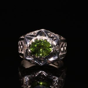 انگشتر مردانه نقره زبرجد کد 11370