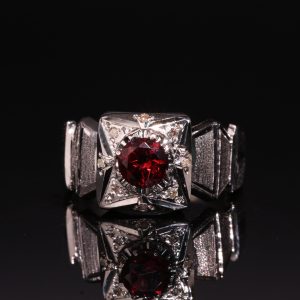 انگشتر نقره گارنت کد 12262