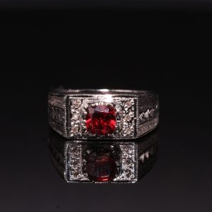 انگشتر نقره گارنت کد 12280