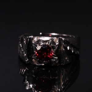 انگشتر نقره گارنت کد 12429