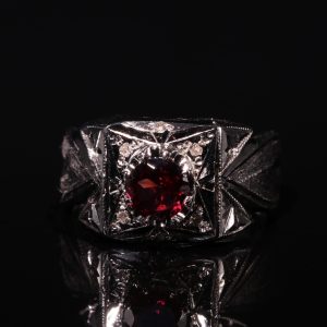 انگشتر نقره گارنت کد 12383