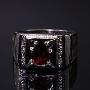 انگشتر نقره گارنت A+ کد 12520
