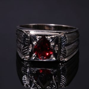 انگشتر نقره گارنت A+ کد 12550